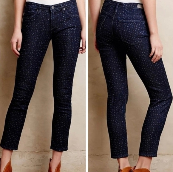 Ag Adriano Goldschmied The Stevie Ankle Dot Jeans 31R - Picture 1 of 8